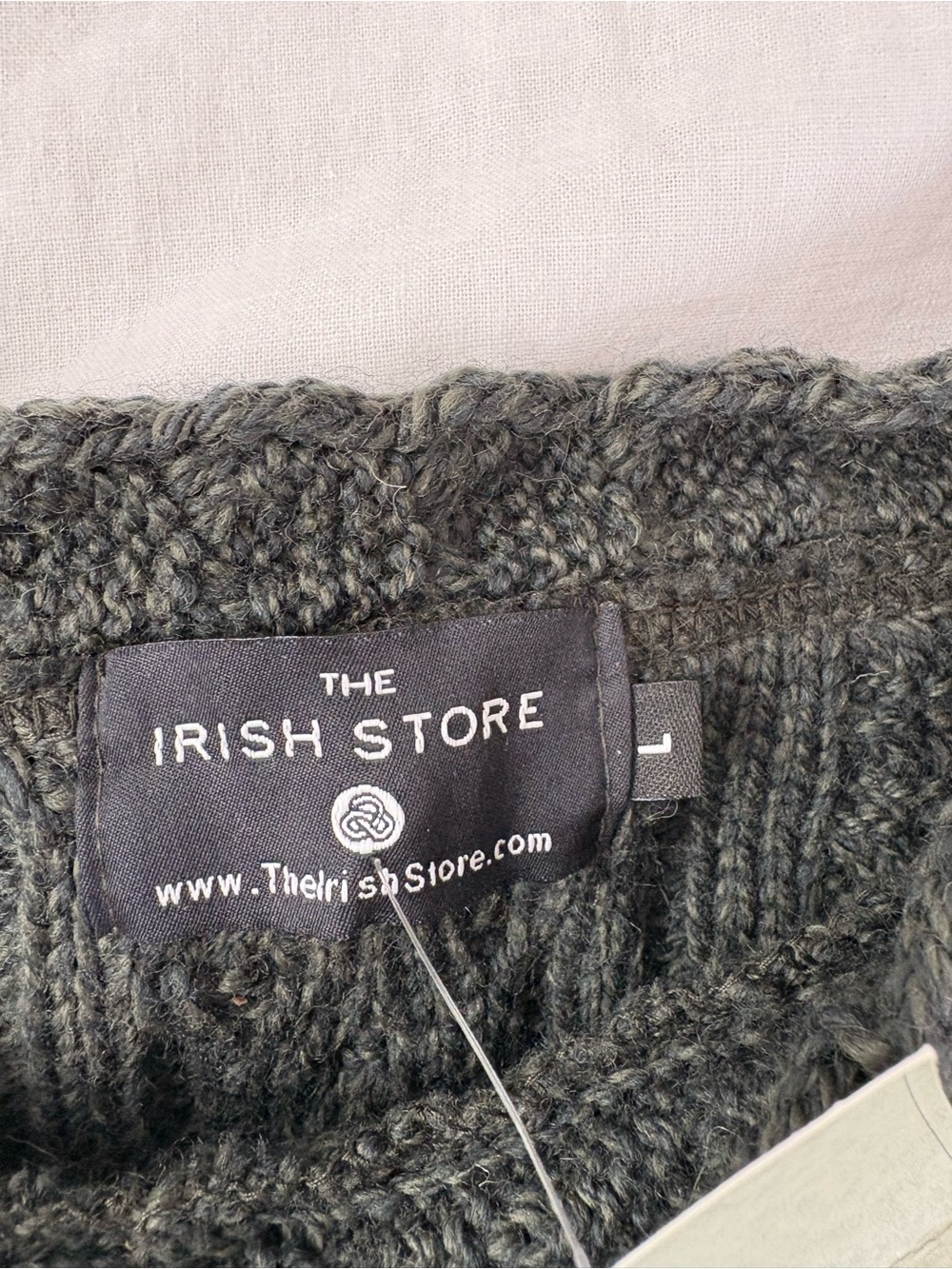 NEW The Irish Store Women's Signature Aran Tunic Sweater 100% wool Green - Picture 2 of 8